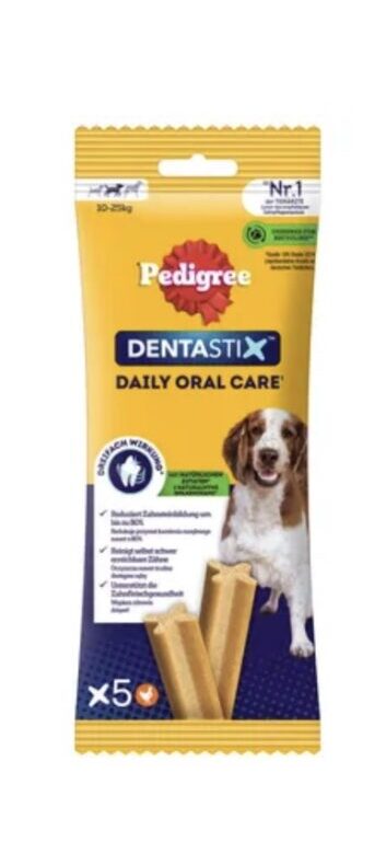 Pedigree Dentastix medium (10-25 kg) 5 Stück – 128 g