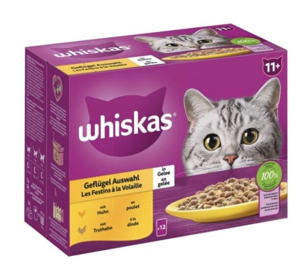 Whiskas Geflügel Auswahl in Gelee 11+ – 1020g