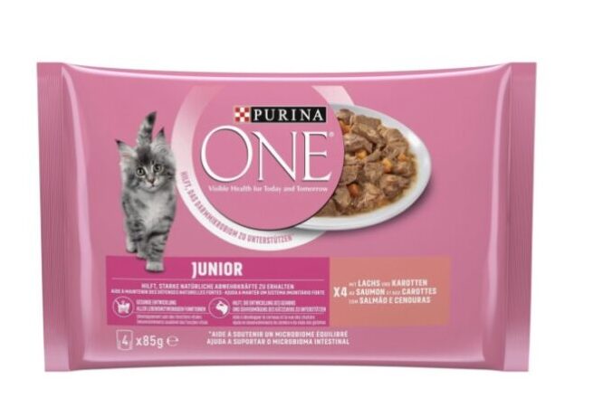 Purina One Junior Lachs & Karotten 4er