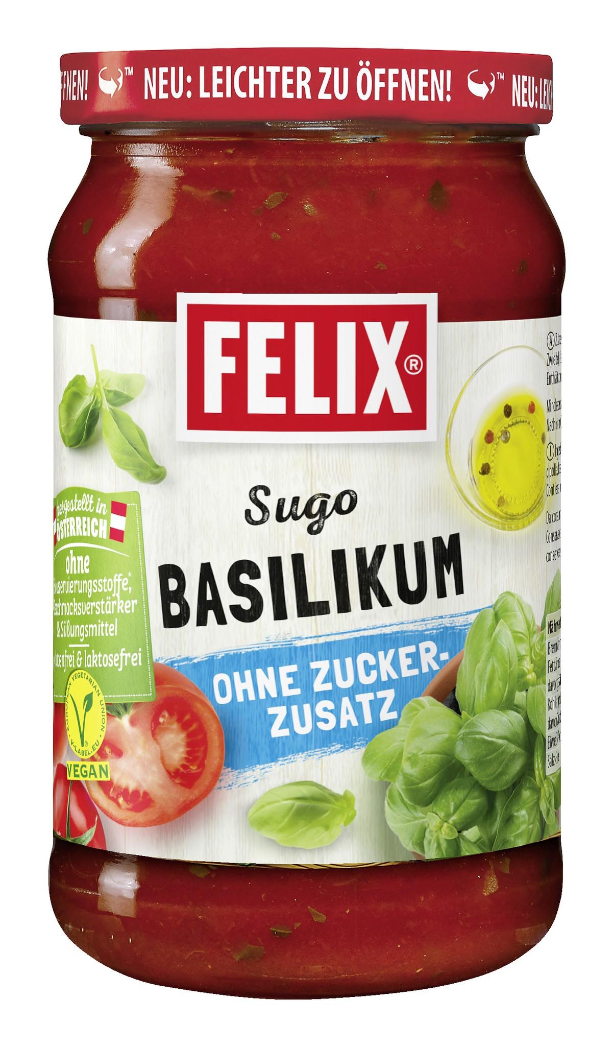 Felix Sugo Basilikum ohne Zuckerzusatz 360g